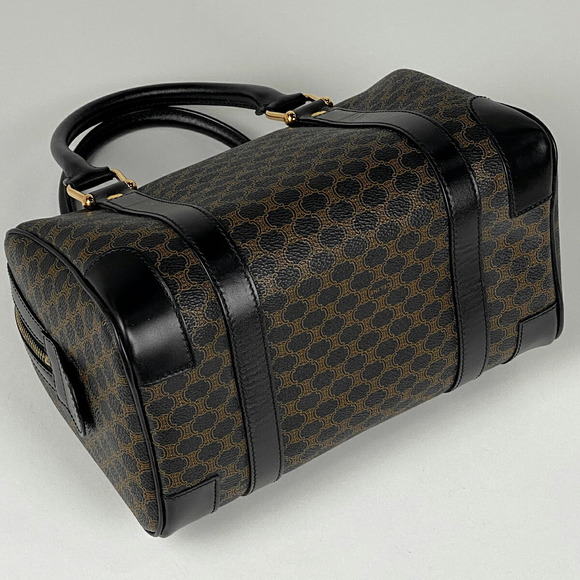 Celine Macadam Pattern Mini Canvas Handbag Black Brown - Picture 2 of 6